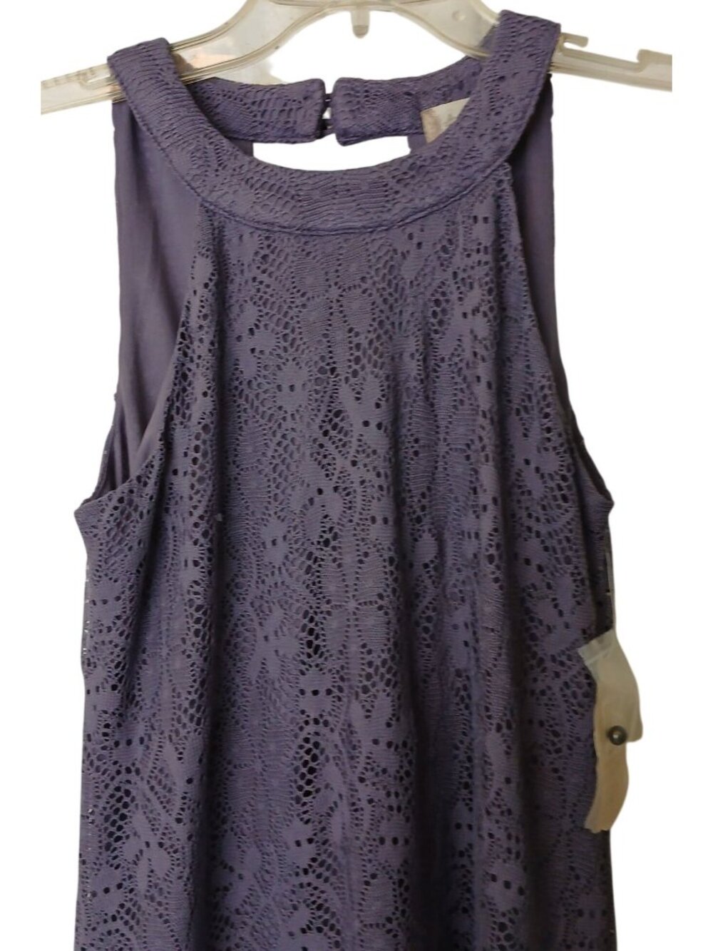 Altar'd State Purple Lace Sleeveless Midi Dress Sz S Lined Button NWT #I-12 - Picture 2 of 12